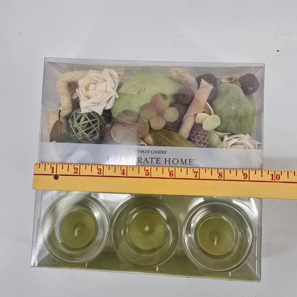 Yankee Candle Celebrate Home Garden Rose & Lime Potpourri and Tea Light Set NEW